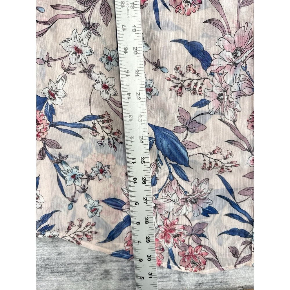 KUT From The Kloth Plus Size Pink Floral Roll Tab Blouse 3x Preppy Career Ofc - Picture 8 of 8